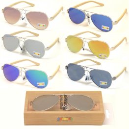 Aviator Bamboo Polycarbonate Sunglasses BA100 Aviator Bamboo Polycarbonate Sunglasses BA100