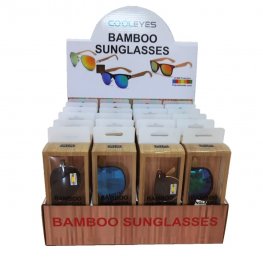 4 Style Bamboo Arm Polycarbonate Lens Sunglasses (24 Pair Packed in CDU) 4 Style Bamboo Arm Polycarbonate Lens Sunglasses (24 Pair Packed in CDU)