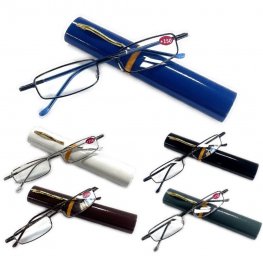 Spring Temple Reading Glasses with Pen Clip Metal Case R9098 Spring Temple Reading Glasses with Pen Clip Metal Case R9098