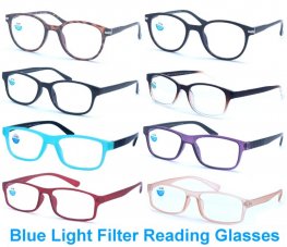 Blue Light Filter Reading Glasses 4 Style Asstd R9184A-87A Blue Light Filter Reading Glasses 4 Style Asstd R9184A-87A