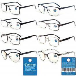 Metal Frame Anti Blue Light Reading Glasses 4 Style Assot. R9266-69 Metal Frame Anti Blue Light Reading Glasses 4 Style Assot. R9266-69